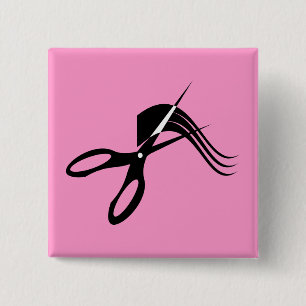 Badge Carré 5 Cm Ciseaux de coiffeur - coiffeur