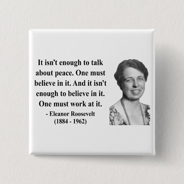 Badge Carré 5 Cm Citation 4b d'Eleanor Roosevelt (Devant)