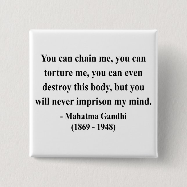 Badge Carré 5 Cm Citation 7a de Gandhi (Devant)