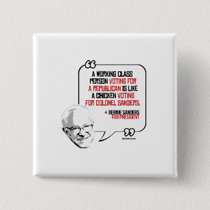 Badge Carré 5 Cm Citation de ponceuses de Bernie - votant pour un