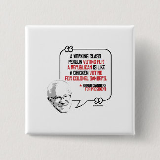 Badge Carré 5 Cm Citation de ponceuses de Bernie - votant pour un
