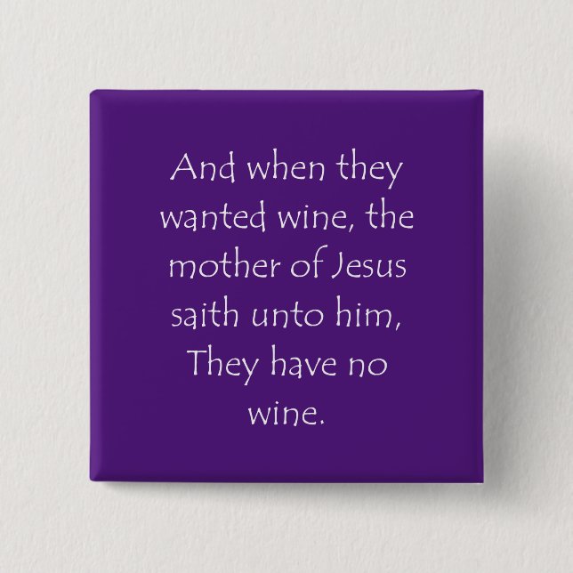 Badge Carré 5 Cm Citation d'écriture John 2 3 (Devant)