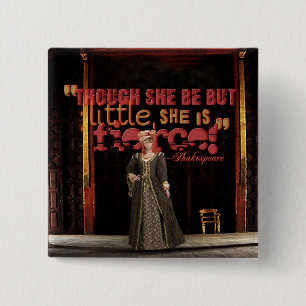 Badge Carré 5 Cm Citation féroce de Shakespeare