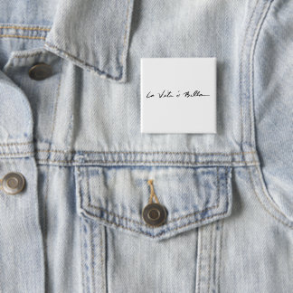 Badge Carré 5 Cm citation italienne la vita é bella Button