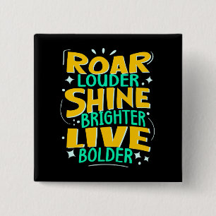 Badge Carré 5 Cm Citation Motivationnelle, Plus Lumineuse, Plus Lum
