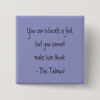 Badge Carré 5 Cm Citation Talmud-Wisdom