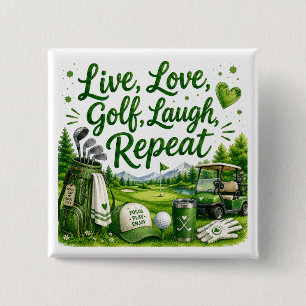 Badge Carré 5 Cm Citations drôles de golf pour golfeur sur le parco
