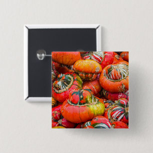 Badge Carré 5 Cm Citrouille coloré