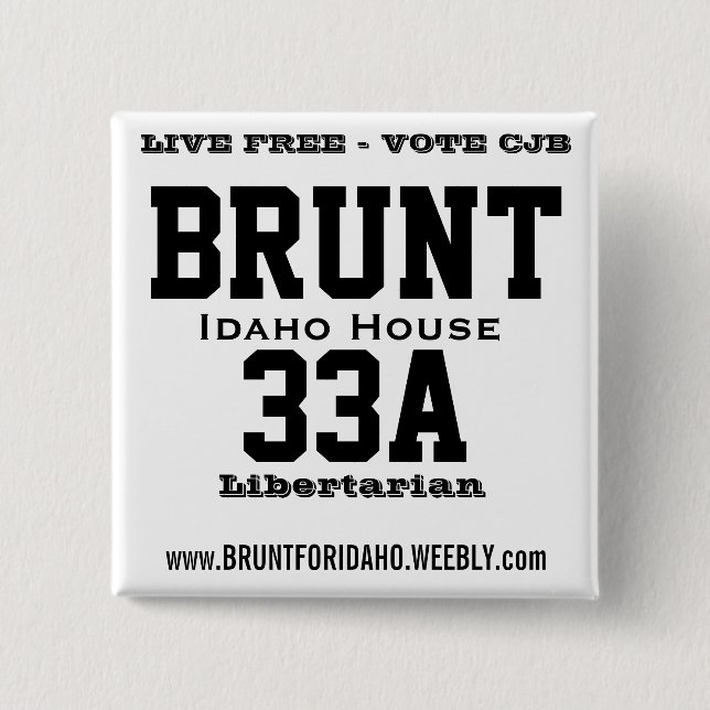 Badge Carré 5 Cm CJB - Bouton (Devant)