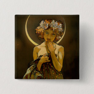 Badge Carré 5 Cm Clair de Lune