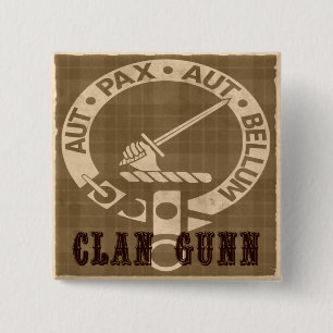Badge Carré 5 Cm Clan Gunn Sepia