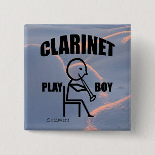 Badge Carré 5 Cm Clarinet Play Boy