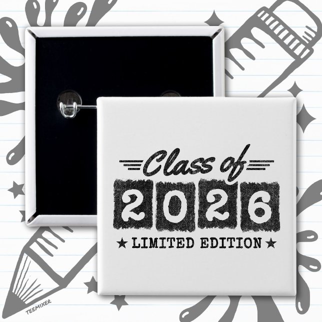 Badge Carré 5 Cm Class of 2026 Limited Edition Graduation Quote (Créateur téléchargé)