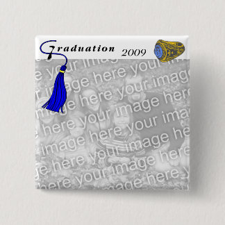 Badge Carré 5 Cm Classe de diplômes Ring BLUE