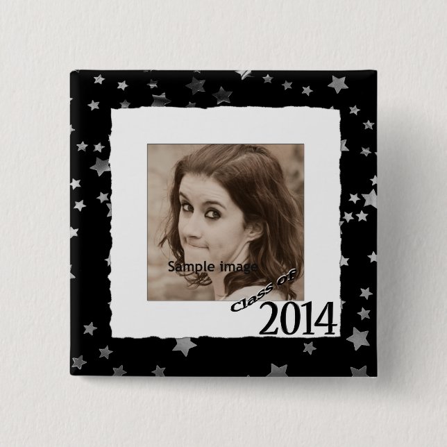 Badge Carré 5 Cm Classe faite sur commande des étoiles 2014 de (Devant)