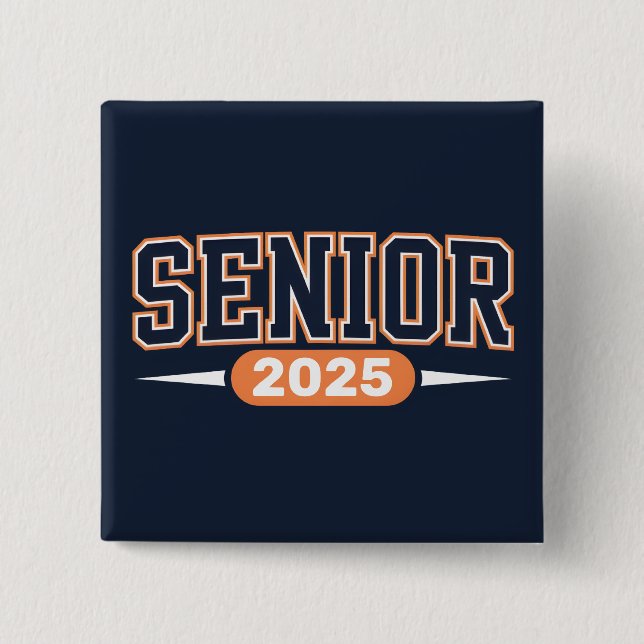 Badge Carré 5 Cm Classe supérieure de 2025 (Devant)