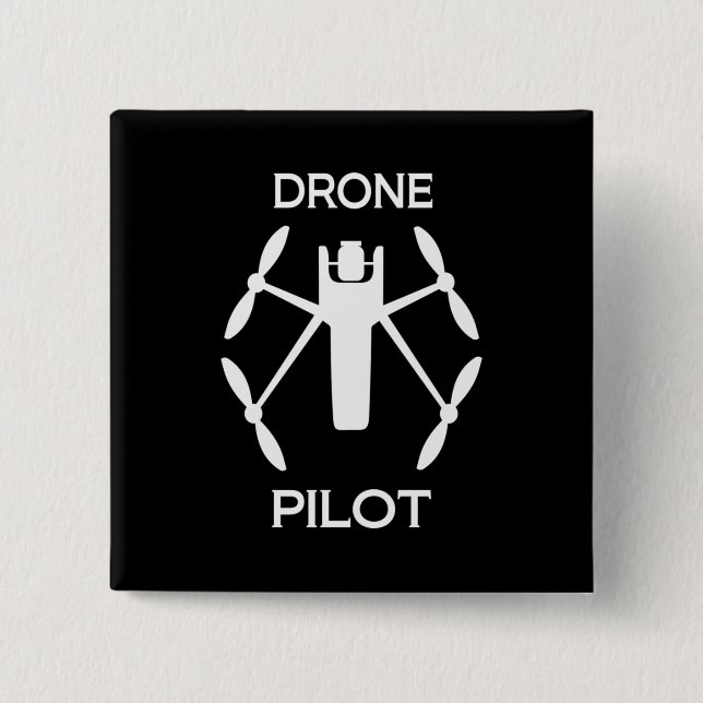 Badge Carré 5 Cm Classes Pilote de drone (Devant)