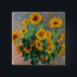 Badge Carré 5 Cm Claude Monet - Bouquet de tournesols<br><div class="desc">Bouquet de tournesols / Bouquet de tournois - Claude Monet,  Huile sur toile,  1881</div>