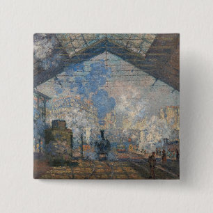Badge Carré 5 Cm Claude Monet - La Gare Saint-Lazare