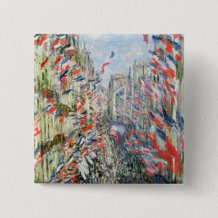 Badge Carré 5 Cm Claude Monet   la rue Montorgueil, Paris