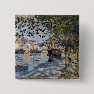 Badge Carré 5 Cm Claude Monet   la Seine à Rouen, 1872