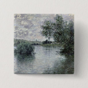 Badge Carré 5 Cm Claude Monet la Seine chez Vetheuil, 1879
