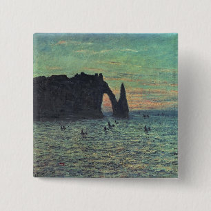 Badge Carré 5 Cm Claude Monet   l'aiguille creuse chez Etretat,