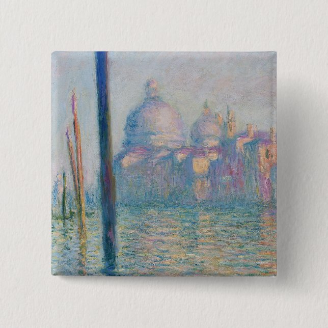 Badge Carré 5 Cm Claude Monet Le Grand Canal (Devant)