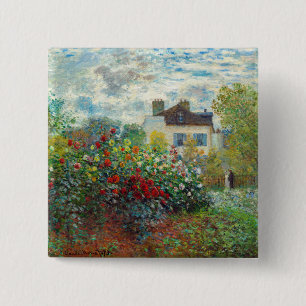 Badge Carré 5 Cm Claude Monet - Le Jardin de l'Artiste à Argenteuil