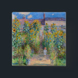 Badge Carré 5 Cm Claude Monet - Le jardin de l'artiste à Vetheuil<br><div class="desc">Jardin de l'artiste à Vetheuil / Le jardin de l'artiste à Vetheuil - Claude Monet,  Huile sur toile,  1881</div>