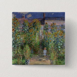 Badge Carré 5 Cm Claude Monet le jardin de l'artiste chez