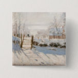 Badge Carré 5 Cm Claude Monet - Le Magpie<br><div class="desc">The Magpie / La Pie - Claude Monet,  Huile sur toile,  1868-1869</div>