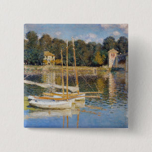 Badge Carré 5 Cm Claude Monet - Le pont Argenteuil