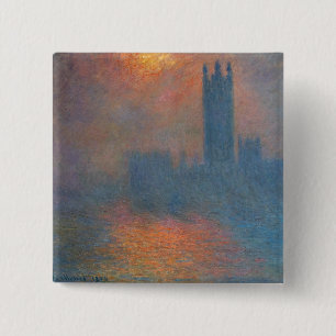 Badge Carré 5 Cm Claude Monet - Les Chambres du Parlement Londres