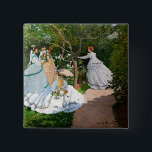 Badge Carré 5 Cm Claude Monet - Les femmes dans le jardin<br><div class="desc">Femmes dans le jardin / Femmes au jardin - Claude Monet,  Huile sur toile,  1866</div>
