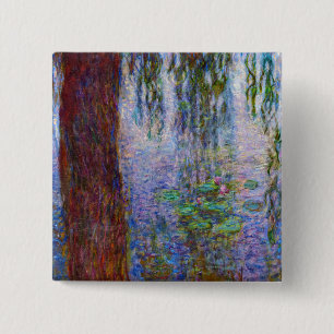 Badge Carré 5 Cm Claude Monet - Lys d'eau