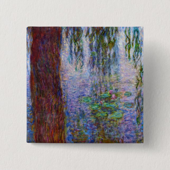 Badge Carré 5 Cm Claude Monet - Lys d'eau (Devant)