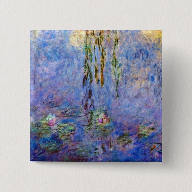 Badge Carré 5 Cm Claude Monet - Lys d'eau (Devant)