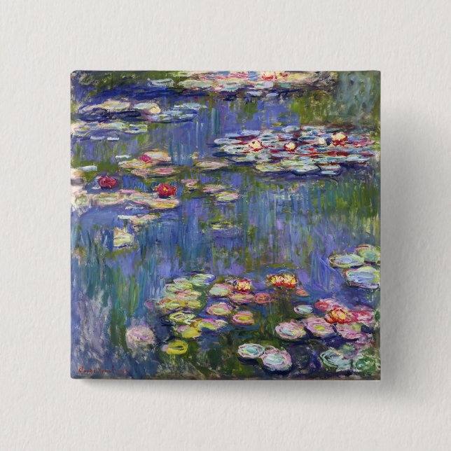 Badge Carré 5 Cm Claude Monet - Nymphéas / Nymphéas (Devant)