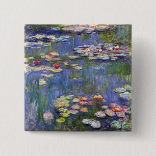 Badge Carré 5 Cm Claude Monet - Nymphéas / Nymphéas
