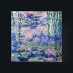 Badge Carré 5 Cm Claude Monet - Nymphéas / Nymphéas 1919<br><div class="desc">Nymphéas (W.1852) - Claude Monet,  Huile sur toile,  1916-1919</div>