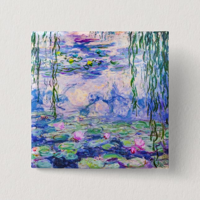 Badge Carré 5 Cm Claude Monet - Nymphéas / Nymphéas 1919 (Devant)