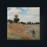 Badge Carré 5 Cm Claude Monet - Poppy Field<br><div class="desc">Poppy Field / Wild Poppies,  near Argenteuil / Les Coquelicots - Claude Monet in 1873</div>
