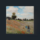 Badge Carré 5 Cm Claude Monet - Poppy Field<br><div class="desc">Poppy Field / Wild Poppies,  near Argenteuil / Les Coquelicots - Claude Monet in 1873</div>