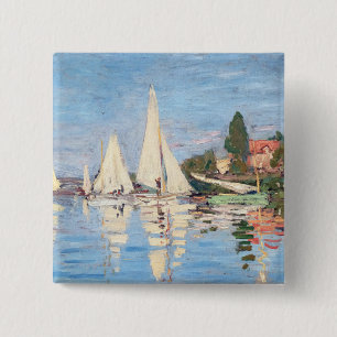 Badge Carré 5 Cm Claude Monet - Regattas à Argenteuil