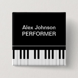Badge Carré 5 Cm Clavier de piano