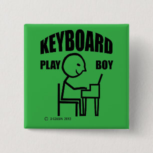Badge Carré 5 Cm Clavier Play Boy
