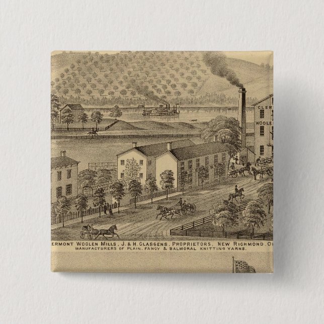 Badge Carré 5 Cm Clermont Woolen Mills (Devant)