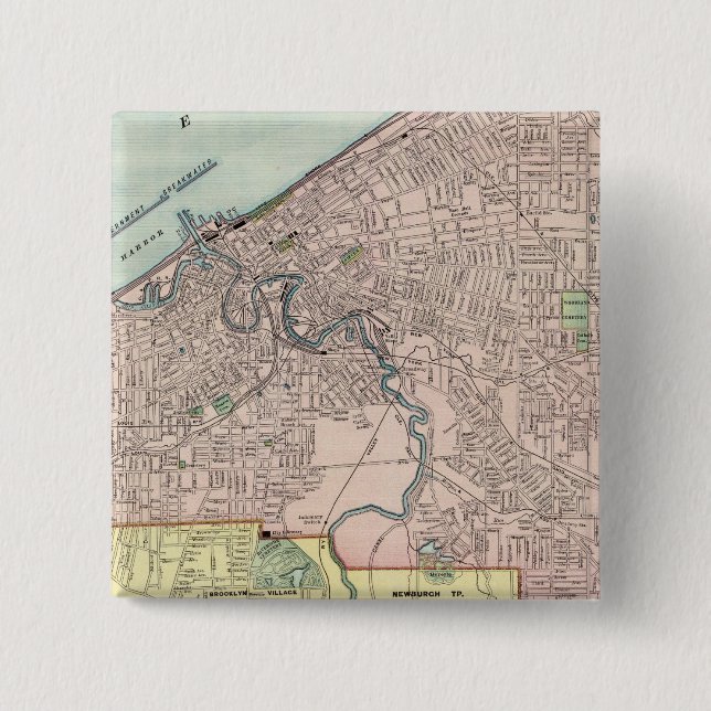 Badge Carré 5 Cm Cleveland, Ohio (Devant)