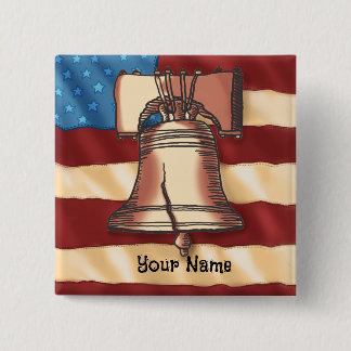 Badge Carré 5 Cm Clic du carré Liberty Bell